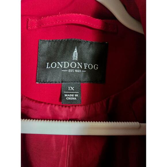 London Fog Rain Trench Coat Size 1X Red Outdoor  Rain fall - Picture 11 of 13